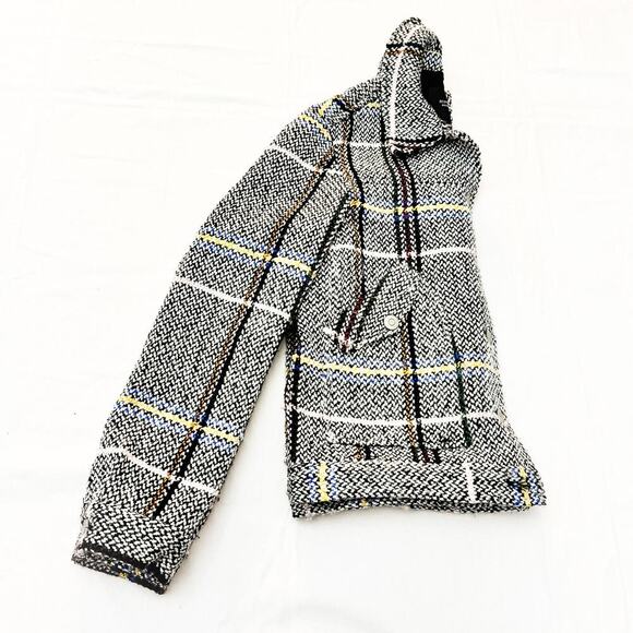 Scotch & Soda Souvenir des Alpes Tweed Plaid Woven Button Jacket Size Small - Picture 6 of 6